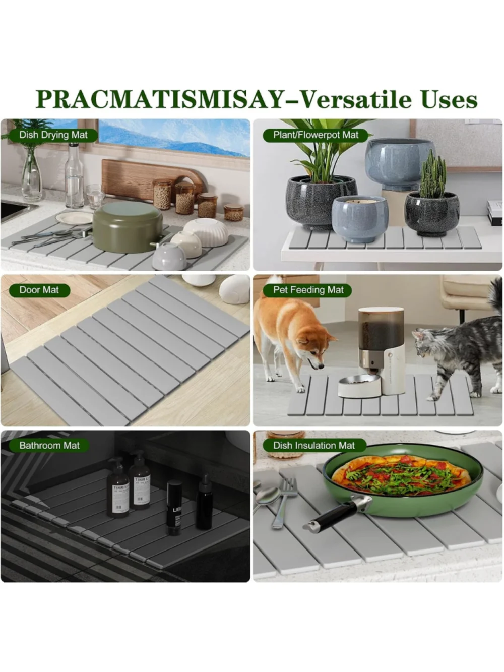 Multipurpose Foldable Stone Bath Kitchen Quick Dry Mat